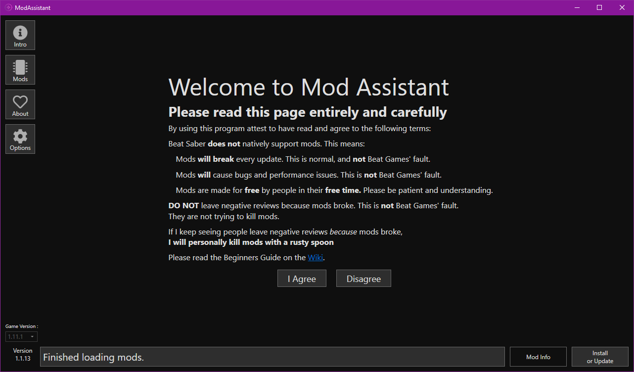 ModAssistant Startup Screen